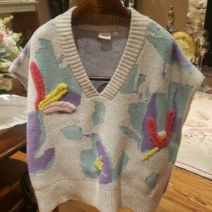 Nwt Cyrus large Colorful Abstract Knit Sweater Vest